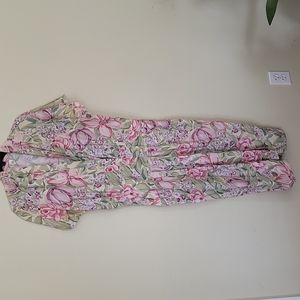 Vintage Wrap Flora Print Dress Made in the USA Size 11/12